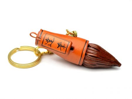 CALLIGRAPHY BRUSH LEATHER KEYCHAIN VANCA