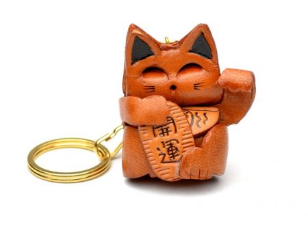 LUCKY CAT LEATHER KEYCHAIN VANCA