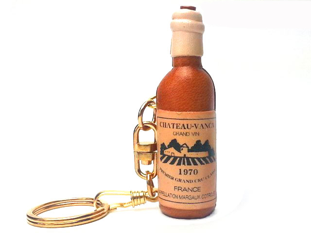 WINE BOTTLE LEATHER KEYCHAIN VANCA