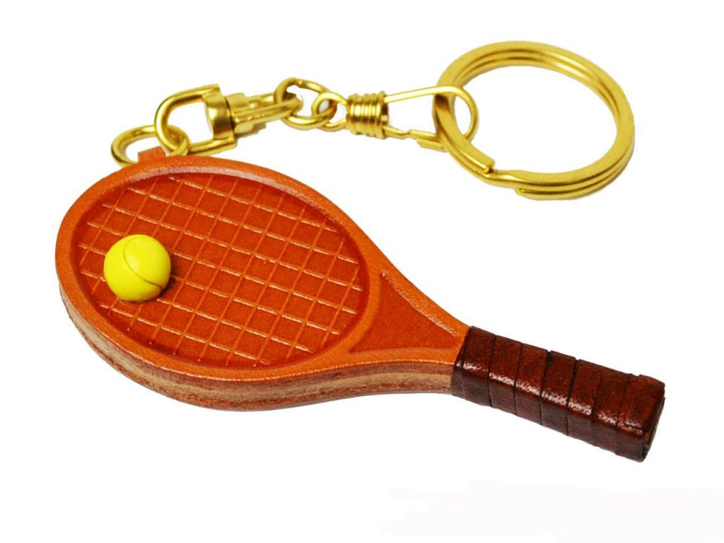 TENNIS RACKET LEATHER KEYCHAIN VANCA