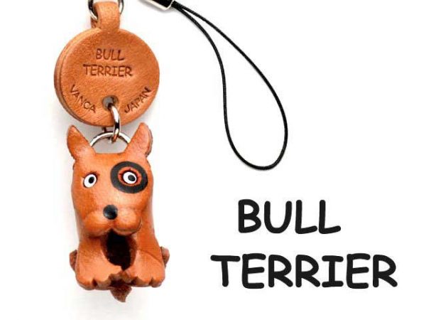 BULL TERRIER LEATHER DOG CELLULARPHONE CHARM VANCA