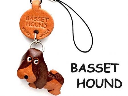 BASSET HOUND LEATHER CELLULARPHONE CHARM VANCA