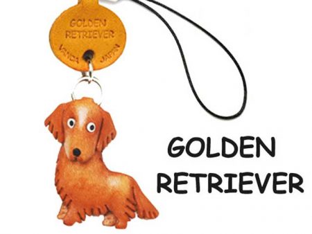 GOLDEN RETRIEVER LEATHER CELLULARPHONE CHARM VANCA