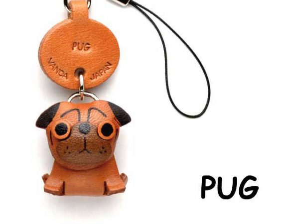 PUG JAPANESE LEATHER CELLULARPHONE CHARM VANCA