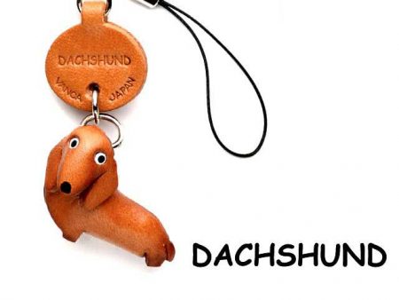 DACHSHUND LEATHER CELLULARPHONE CHARM VANCA