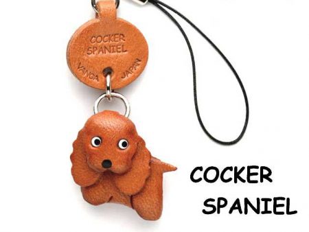 COCKER SPANIEL LEATHER CELLULARPHONE CHARM VANCA