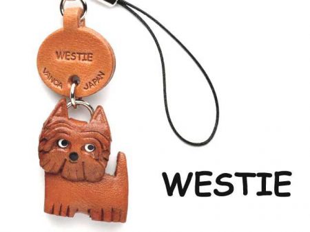 WESTIE LEATHER CELLULARPHONE CHARM VANCA