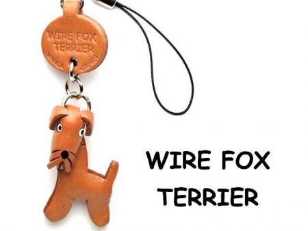 WIRE FOX TERRIER LEATHER CELLULARPHONE CHARM VANCA