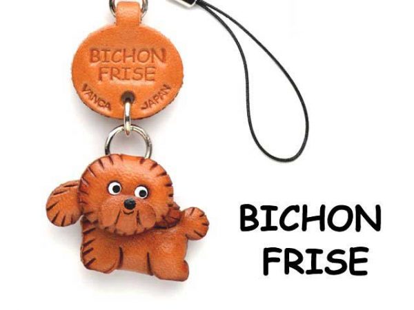 BICHON FRISE LEATHER CELLULARPHONE CHARM VANCA