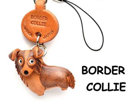 BORDER COLLIE LEATHER CELLULARPHONE CHARM VANCA