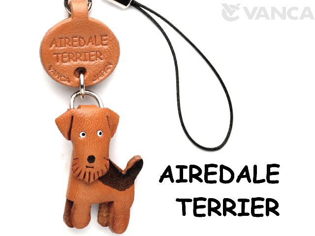 AIREDALE TERRIER LEATHER CELLULARPHONE CHARM VANCA