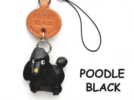 POODLE BLACK LEATHER CELLULARPHONE CHARM VANCA