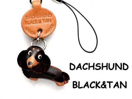 DACHSHUND LONG B&T LEATHER CELLULARPHONE CHARM VANCA