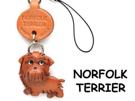 NORFOLK TERRIER LEATHER CELLULARPHONE CHARM VANCA