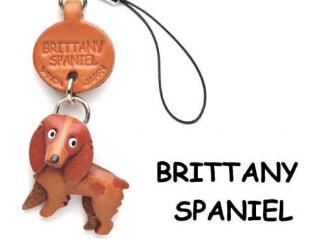 BRITTANY SPANIEL LEATHER CELLULARPHONE CHARM VANCA