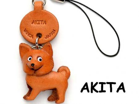 AKITA DOG LEATHER CELLULARPHONE CHARM VANCA