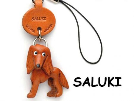 SALUKI LEATHER DOG CELLULARPHONE CHARM VANCA