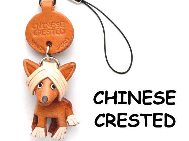 CHINESE CRESTED LEATHER CELLULARPHONE CHARM VANCA