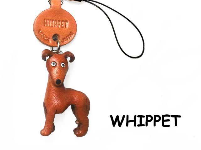 WHIPPET TERRIER LEATHER CELLULARPHONE CHARM VANCA