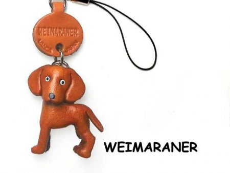 WEIMARANER TERRIER LEATHER CELLULARPHONE CHARM VANCA