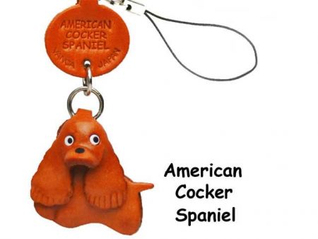 AMERICAN COCKER SPANIEL DOG LEATHER CELLULARPHONE CHARM VANCA