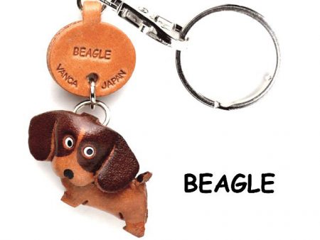  Beagle Leather Plate Dog Keychain VANCA CRAFT