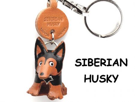 SIBERIAN HUSKY LEATHER DOG KEYCHAIN VANCA