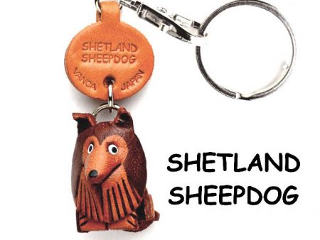 SHETLAND SHEEPDOG LEATHER DOG KEYCHAIN VANCA