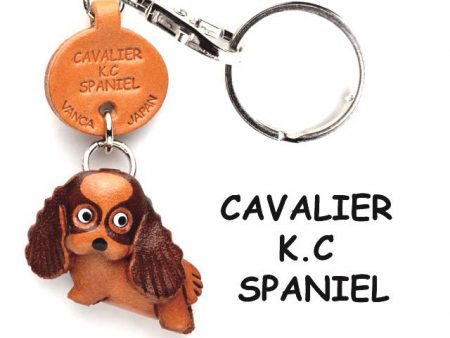 CAVALIER K.C.SPANIEL LEATHER DOG KEYCHAIN VANCA