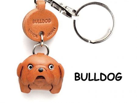 BULLDOG LEATHER DOG KEYCHAIN VANCA