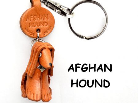 AFGHAN HOUND LEATHER DOG KEYCHAIN VANCA