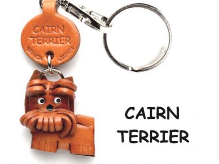 CAIRN TERRIER LEATHER DOG KEYCHAIN VANCA