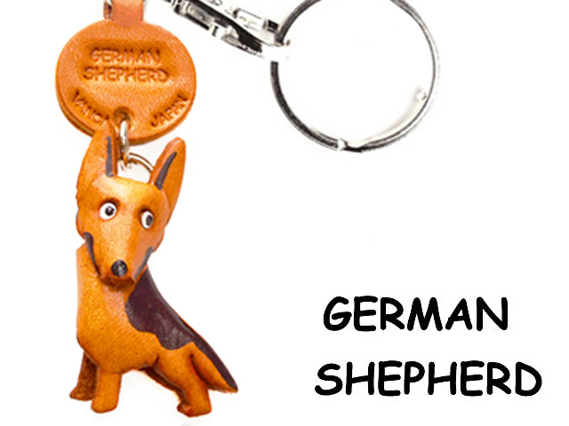 GERMAN SHEPHERD LEATHER DOG KEYCHAIN VANCA