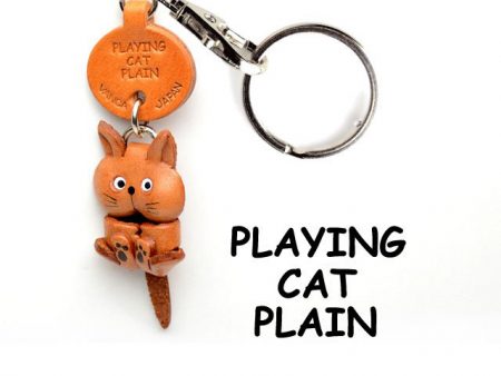 PLAIN PLAYING JAPANESE LEATHER KEYCHAINS CAT VANCA