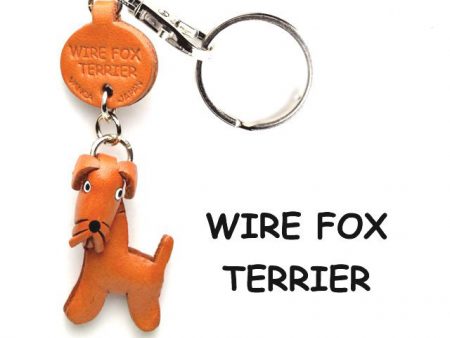 WIRE FOX TERRIER LEATHER DOG KEYCHAIN VANCA