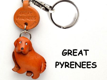 GREAT PYRENEES LEATHER DOG KEYCHAIN VANCA