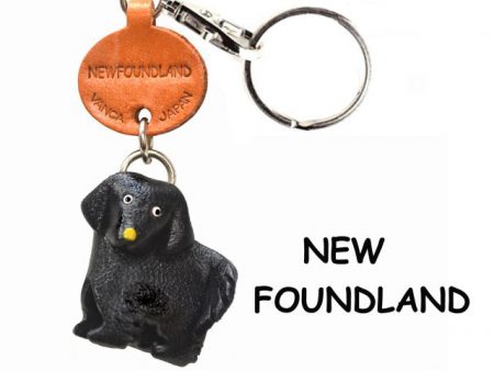 NEWFOUNDLAND LEATHER DOG KEYCHAIN VANCA