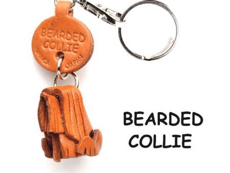 BEARDED COLLIE LEATHER DOG KEYCHAIN VANCA