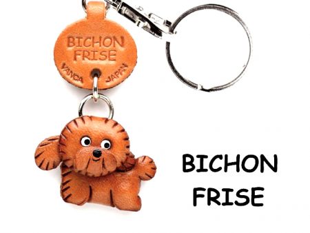 BICHON FRISE LEATHER DOG KEYCHAIN VANCA