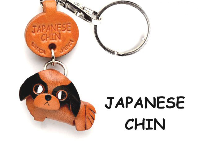 JAPANESE CHIN LEATHER DOG KEYCHAIN VANCA