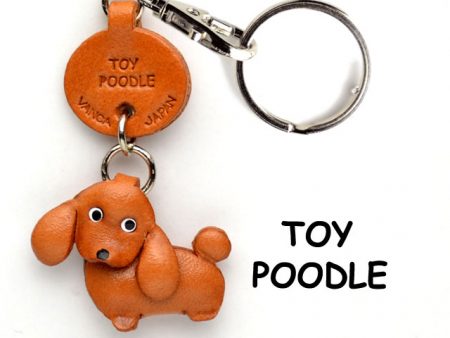 TOY POODLE LEATHER DOG KEYCHAIN VANCA