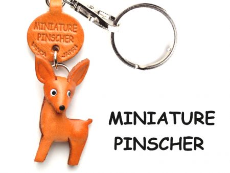 MINIATURE PINSCHER LEATHER DOG KEYCHAIN VANCA