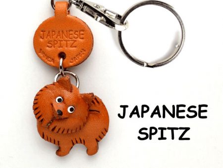 JAPANESE SPITZ LEATHER DOG KEYCHAIN VANCA