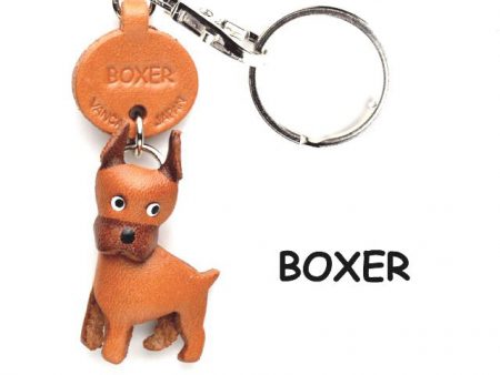 BOXER LEATHER DOG KEYCHAIN VANCA