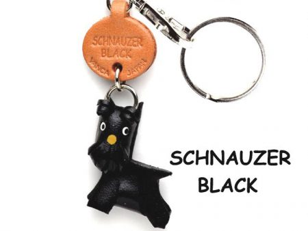 SCHNAUZER BLACK LEATHER DOG KEYCHAIN VANCA