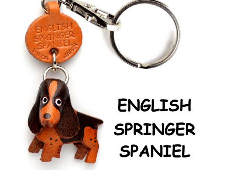 ENGLISH SPRINGER LEATHER DOG KEYCHAIN VANCA