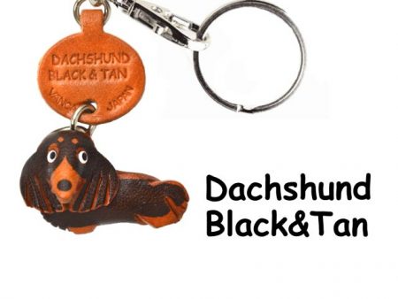 DACHSHUND LONG B&T LEATHER DOG KEYCHAIN VANCA