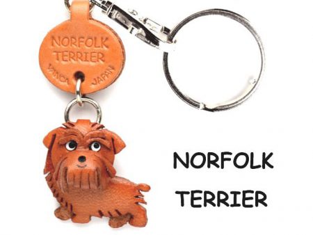 NORFOLK TERRIER LEATHER DOG KEYCHAIN VANCA