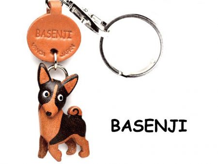 BASENJI LEATHER DOG KEYCHAIN VANCA