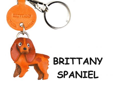 BRITTANY SPANIEL LEATHER DOG KEYCHAIN VANCA